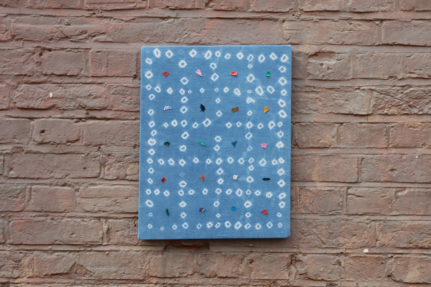 Mounted Indigo Bandhani Textile